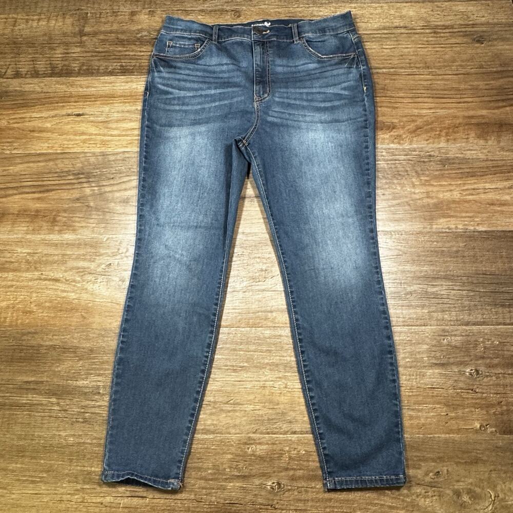 Terra & Sky Women’s Jeans 16W Petite Skinny Stretch Dark Wash Plus Size Denim